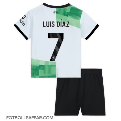 Liverpool Luis Diaz #7 Bortadräkt Barn 2023-24 Kortärmad (+ Korta byxor)